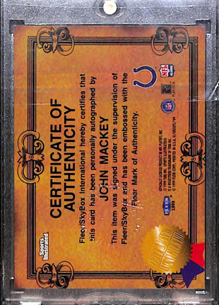1999 Fleer Greats of the Game John Mackey Auto Colts HOF
