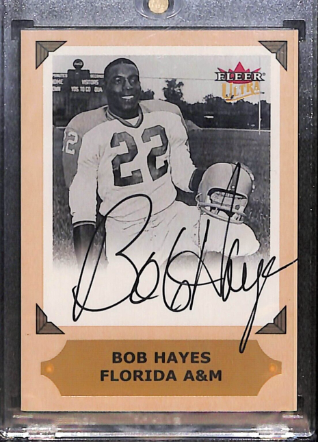 2001 Fleer Ultra Bob Hayes College Greats Auto Cowboys HOF