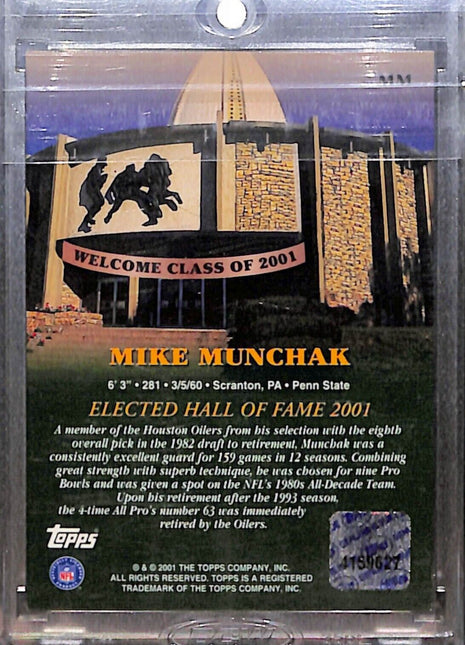 2001 Topps Class of '01 Mike Munchak HOF Auto #MM Oilers