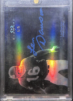2015 Topps Diamond Len Dawson Blue Ink Auto /5 Chiefs HOF