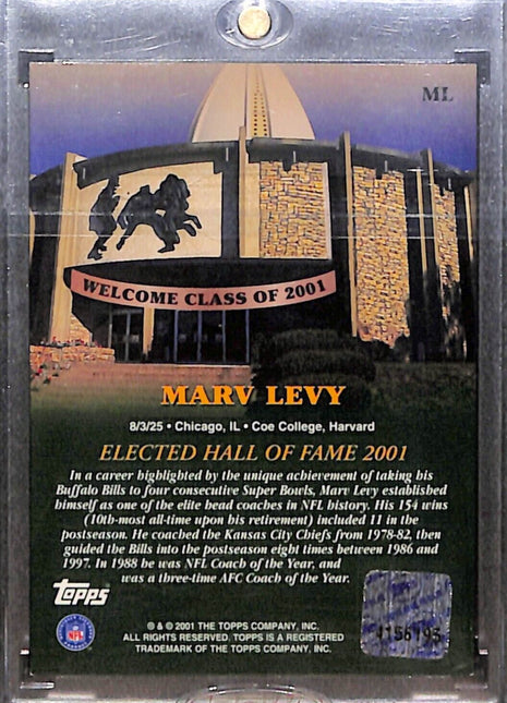2001 Topps Class of '01 Marv Levy HOF Auto Bills