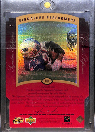 1997 UD3 Curtis Martin Signature Performers Auto #pf2 Patriots HOF