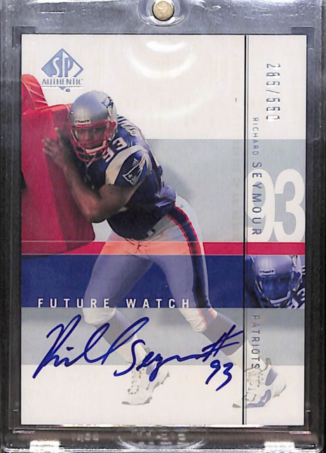 2001 SP Authentic - Future Watch #149 Richard Seymour /550 Rc Auto