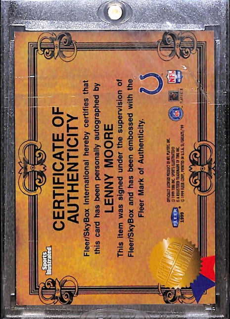 1999 Fleer Greats of the Game Lenny Moore Auto Colts HOF