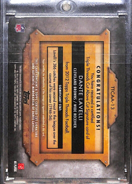 2012 Topps Triple Threads Dante Lavelli Cut Above Relic Auto 1/1 Browns HOF