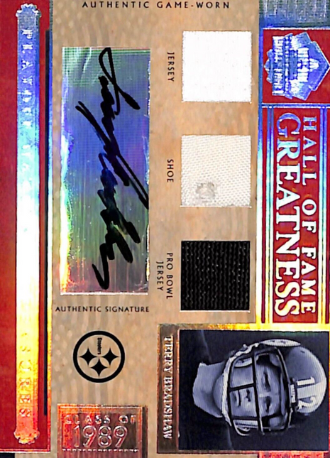 2006 National Treasures Terry Bradshaw Jersey Shoe Auto /49 HOF