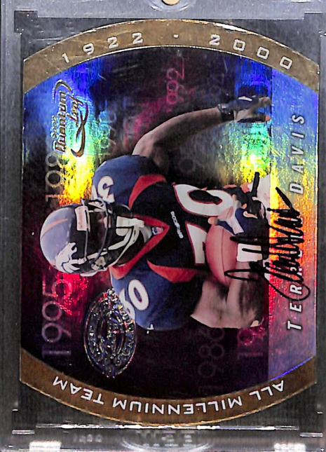 2000 Quantum Leaf Terrell Davis All Millenium Team Auto /100 Broncos HOF