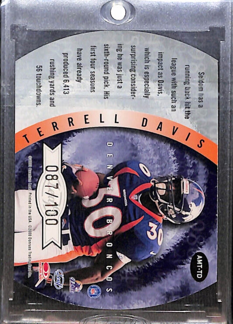2000 Quantum Leaf Terrell Davis All Millenium Team Auto /100 Broncos HOF