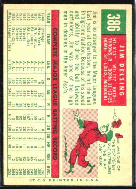 1959 Topps - #386 Jim Delsing