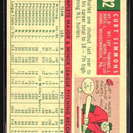 1959 Topps - #382 Curt Simmons