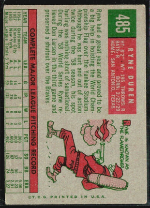 1959 Topps - #485 Ryne Duren