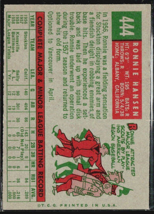 1959 Topps - #444 Ron Hansen