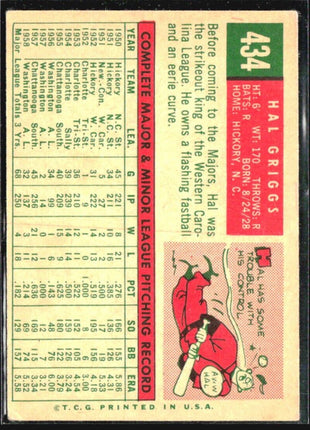 1959 Topps - #434 Hal Griggs