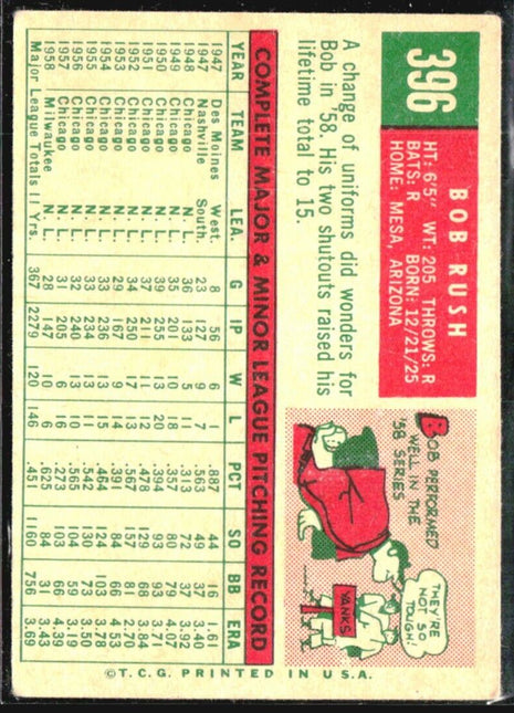 1959 Topps - #396 Bob Rush