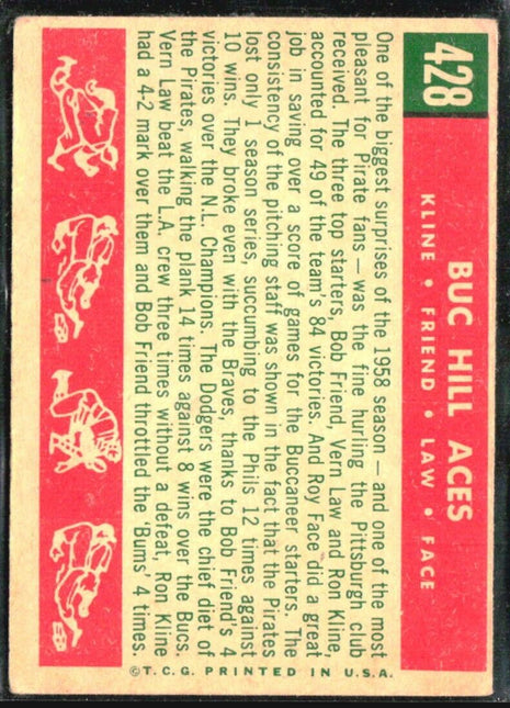 1959 Topps - #428 Roy Face Bob Friend Vern Law