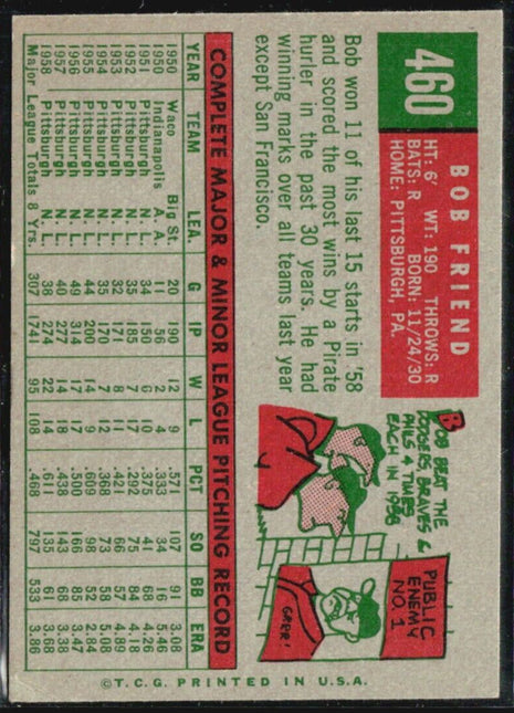 1959 Topps - #460 Bob Friend