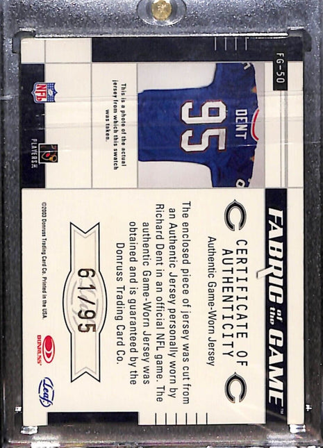 2003 Certified Fabric of the Game Richard Dent Patch Auto /95 HOF