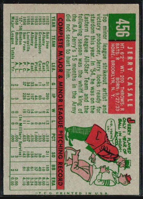 1959 Topps - #456 Jerry Casale (RC)