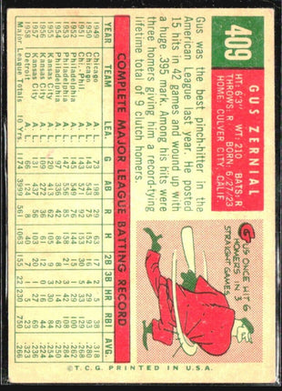 1959 Topps - #409 Gus Zernial