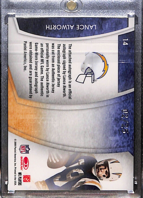 2009 Absolute NFL Icons Lance Alworth Jersey Auto "Bambi" /25 HOF