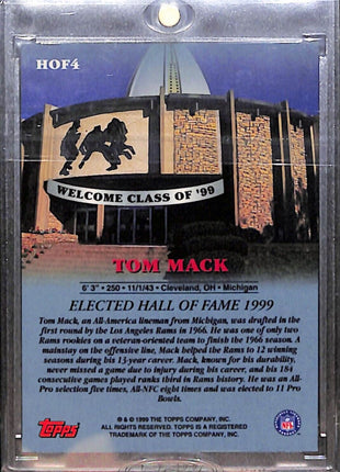 1999 Topps Class of '99 Tom Mack Auto #HOF4 Rams HOF