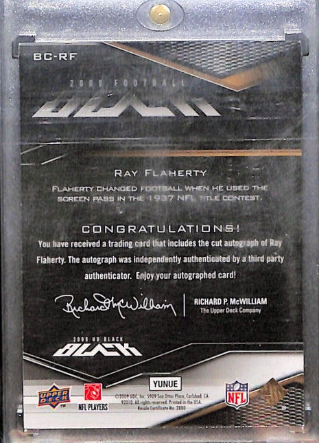 2009 UD Black Ray Flaherty Cut Auto /15 HOF