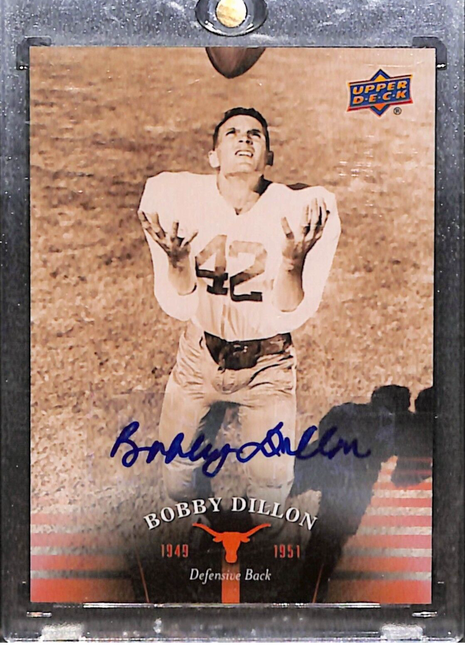 2011 Upper Deck University of Texas - #1 Bobby Dillon Auto sp HOF