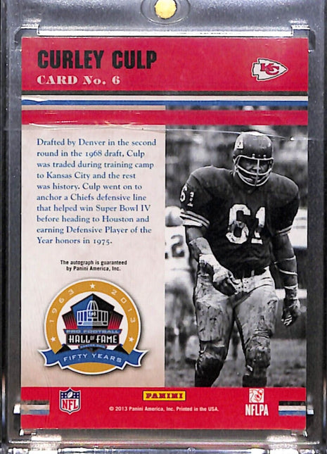 2013 Panini Class of '13 Curley Culp HOF Auto