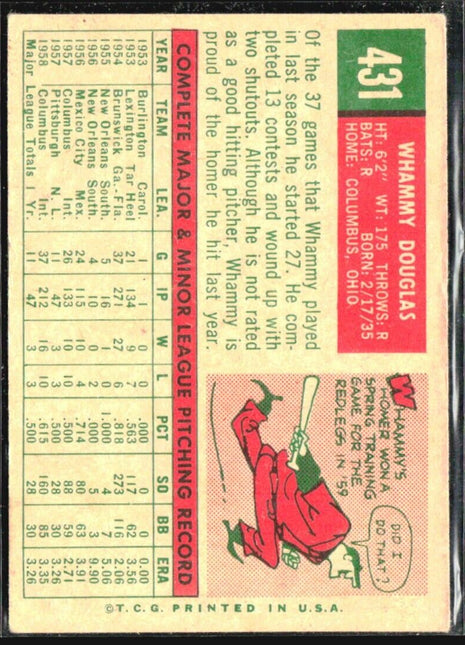 1959 Topps - #431 Whammy Douglas