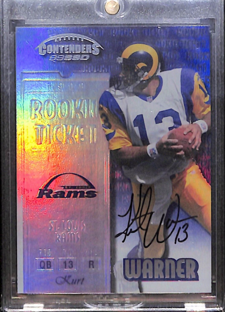 1999 Playoff Contenders SSD - #146 Kurt Warner Rookie Ticket Auto HOF