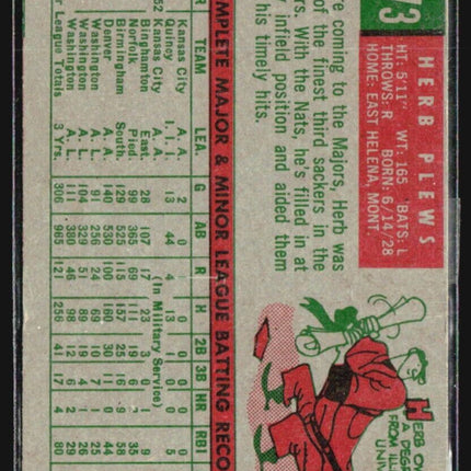 1959 Topps - #373 Herb Plews