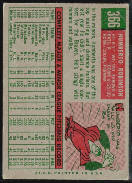 1959 Topps - #366 Humberto Robinson