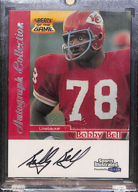 1999 Fleer Greats of the Game Bobby Bell Auto Chiefs HOF