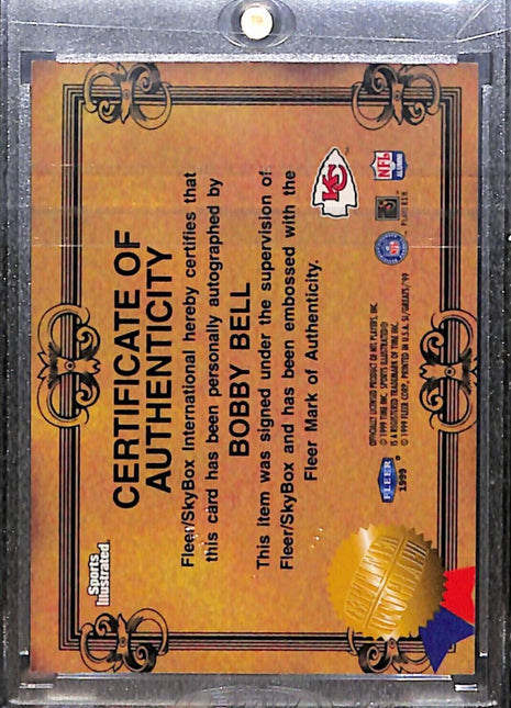 1999 Fleer Greats of the Game Bobby Bell Auto Chiefs HOF