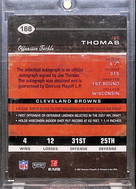 2007 Playoff Contenders - #168 Joe Thomas Rookie Ticket Auto