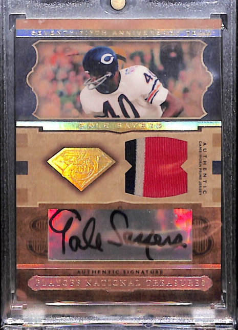 2006 National Treasures Gale Sayers 75th Patch Auto /5 Bears HOF