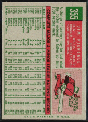 1959 Topps - #355 Jim Piersall