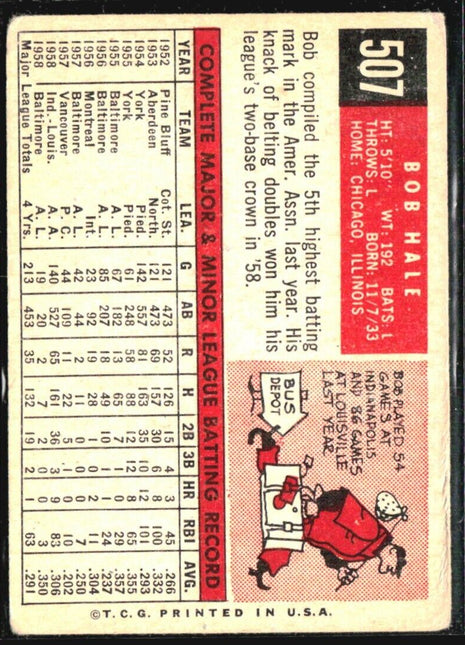 1959 Topps - High # #507 Bob Hale