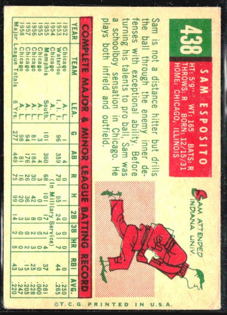 1959 Topps - #438 Sammy Esposito