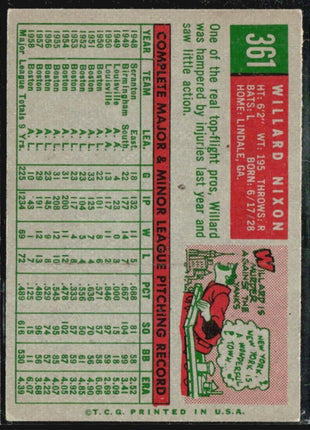 1959 Topps - #361 Willard Nixon