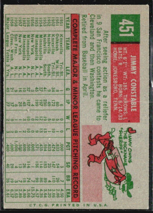 1959 Topps - #451 Jim Constable (RC)