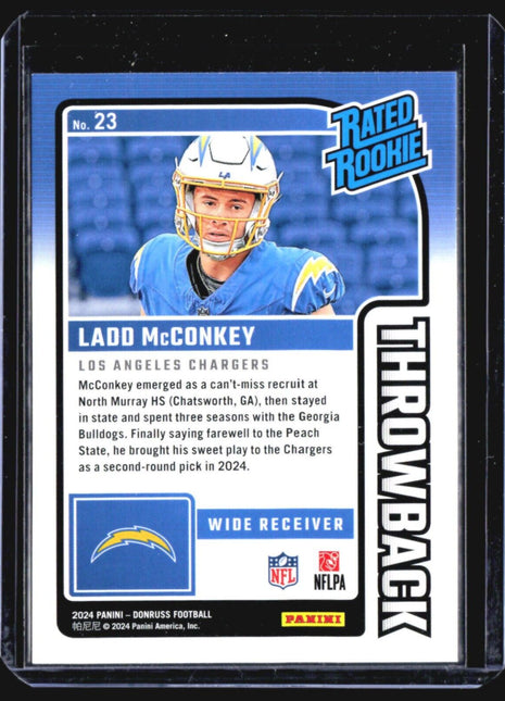 2024 Donruss Rated Rookie Throwback Ladd McConkey #23