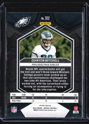 2024 Panini Mosaic Quinyon Mitchell Yellow Reactive Rc #322