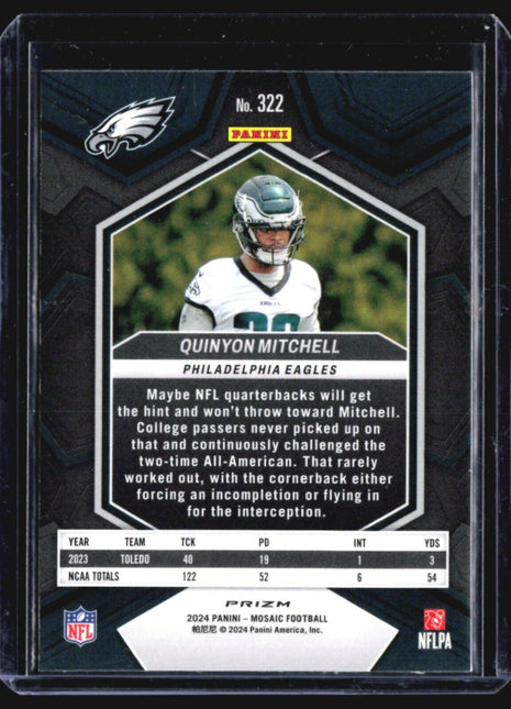 2024 Panini Mosaic Quinyon Mitchell Yellow Reactive Rc #322