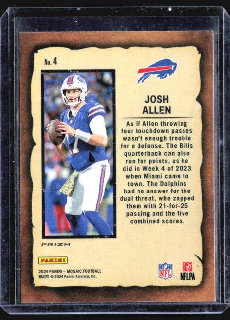 2024 Panini Mosaic Notoriety Josh Allen SIlver Mosaic #4
