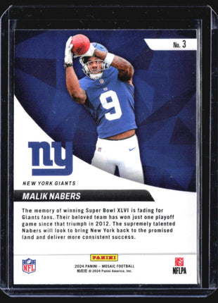 2024 Panini Mosaic Elevate Malik Nabers Rc #3