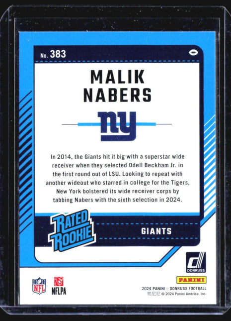 2024 Donruss Rated Rookie #383 Malik Nabers