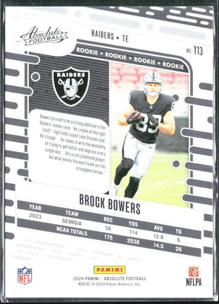 2024 Panini Absolute Brock Bowers Blue Rc #113