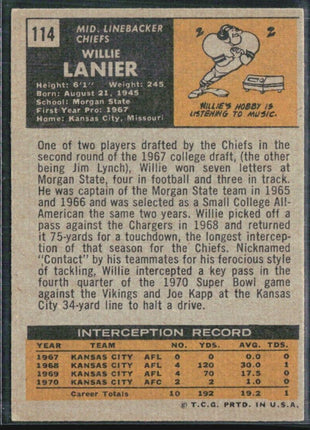 1971 Topps - #114 Willie Lanier (RC)