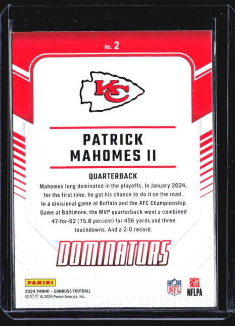 2024 Donruss Dominators Patrick Mahomes #2